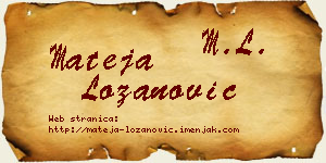 Mateja Lozanović vizit kartica
